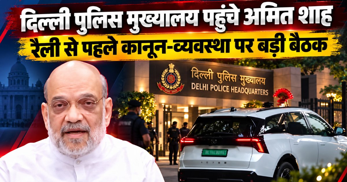 Amit Shah, Delhi CM Rekha Gupta Visit Police Headquarters Ahead of INDIA Bloc Rally; Law and Order Reviewed